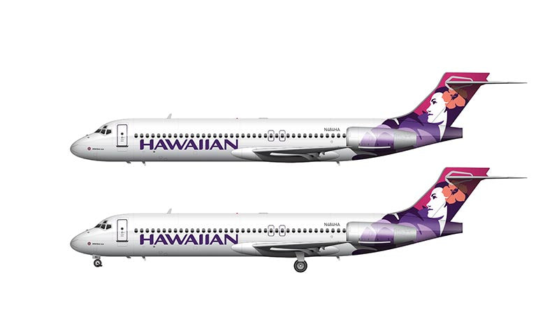 Hawaiian Airlines Boeing 717-200 Illustration (2001 Livery)
