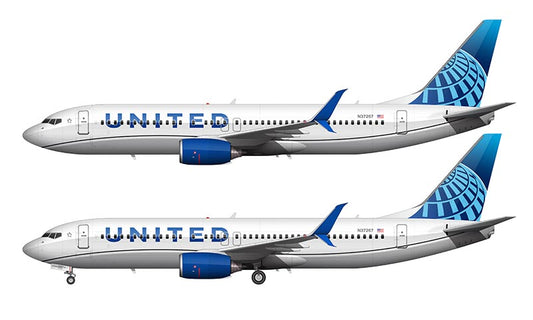 United Airlines Boeing 737-824 Illustration (2019 Livery)