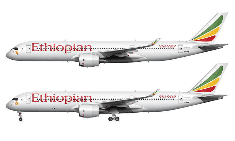 Ethiopian Airlines Airbus A350-941 Illustration