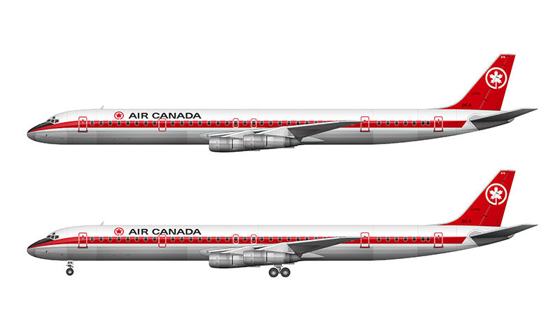 Air Canada McDonnell Douglas DC-8-63 Illustration (1965 Livery)