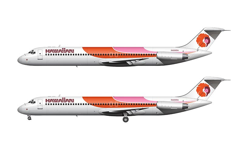 Hawaiian Airlines McDonnell Douglas DC-9-51 Illustration
