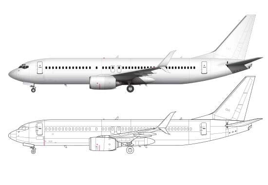 ShopNorebbo Side View Aircraft Template Preview