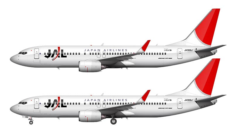 Japan Airlines Boeing 737-846 Illustration (Arc of the Sun Livery)