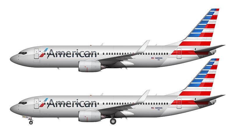 American Airlines Boeing 737-823 Illustration
