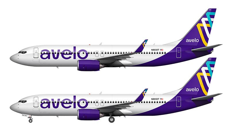 Avelo Airlines Boeing 737-8F2 Illustration