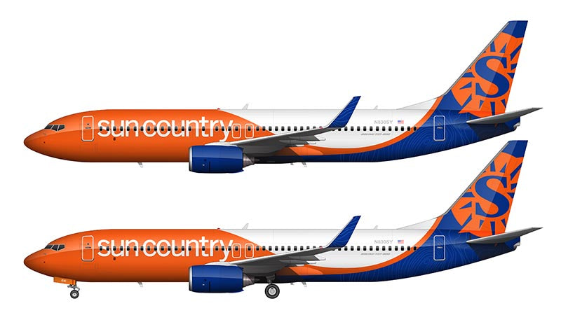 Sun Country 737-8BK Illustration (2018 Livery)