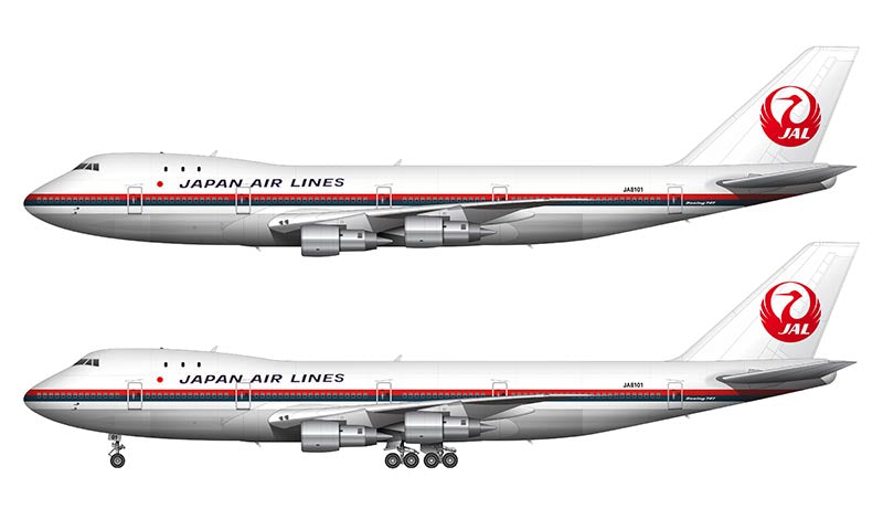 Japan Air Lines Boeing 747-146 Illustration (1959 Livery 