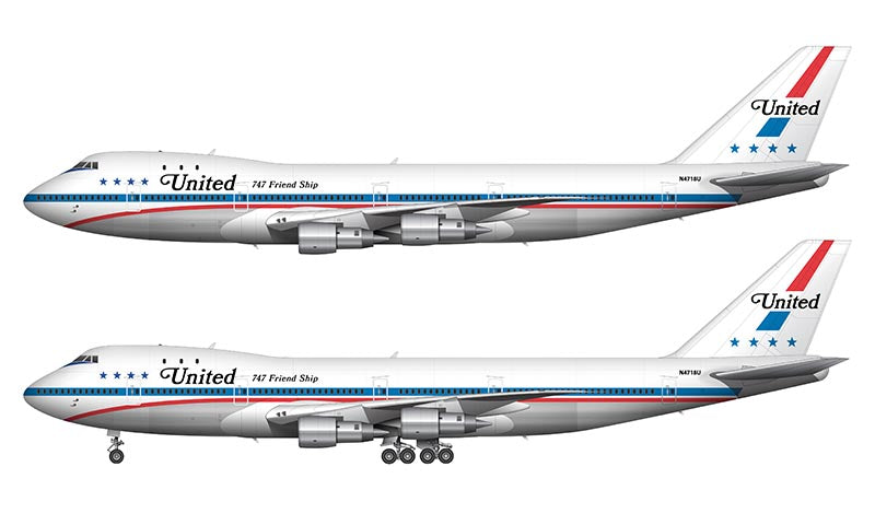 United Airlines Boeing 747-122 Illustration