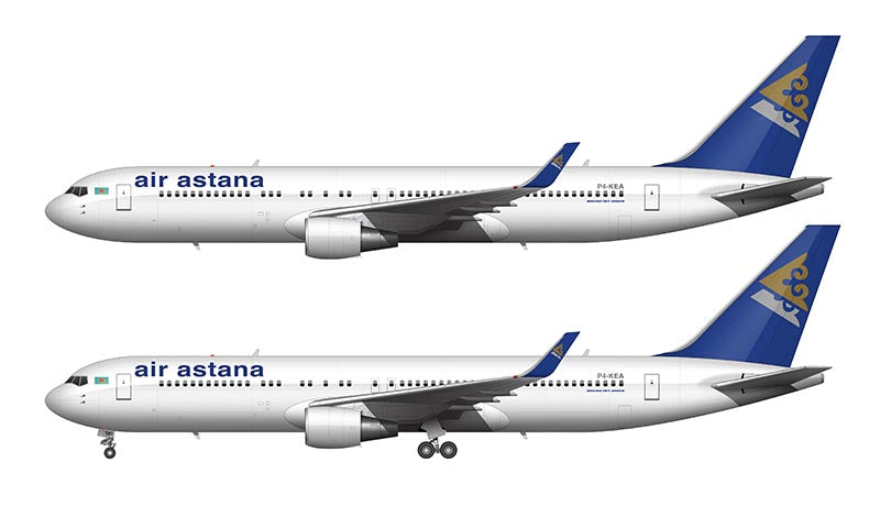 Air Astana Boeing 767-3KY/ER Illustration