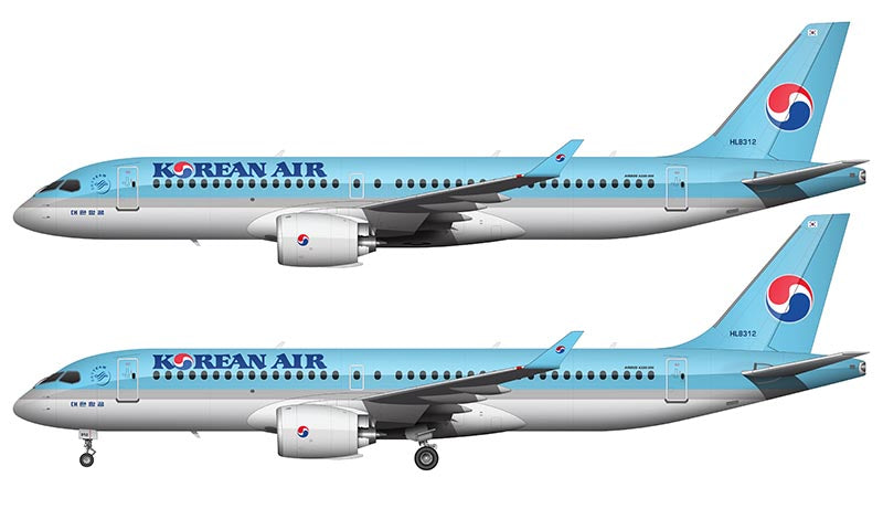 Korean Air Airbus A220-300 Illustration