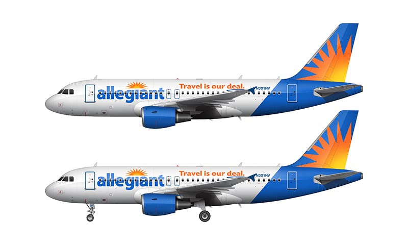 Allegiant Air Airbus A319 Illustration