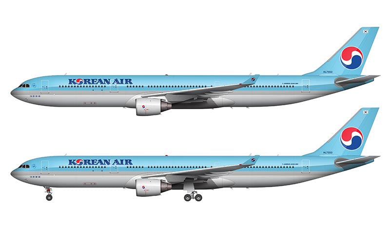 Korean Air Airbus A330-322 Illustration