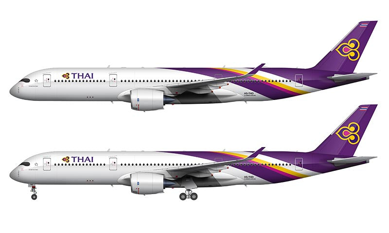 Thai Airways Airbus A350-900 Illustration