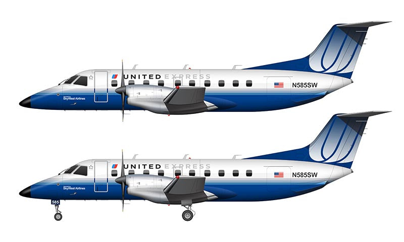 United Express Embraer 120 Brasilia Illustration