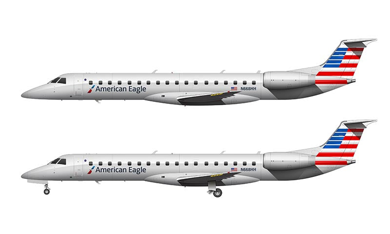 American Eagle Embraer 145 Illustration