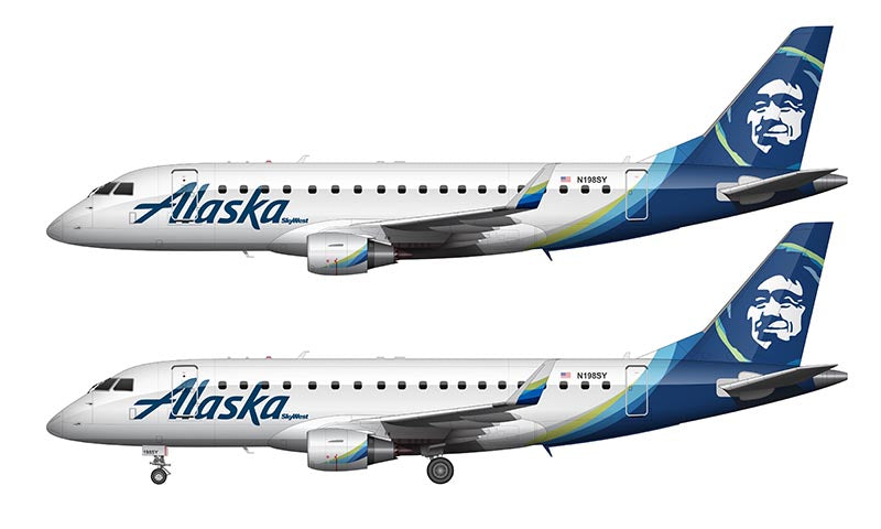 Alaska Airlines Embraer 175 Illustration – NorebboStock