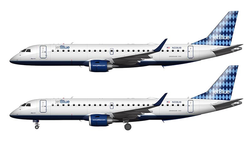 JetBlue Embraer 190 Illustration