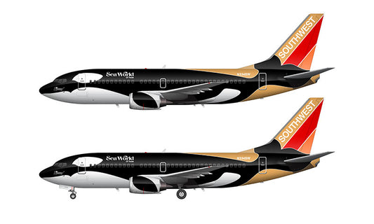 Southwest Airlines Boeing 737-3H4 Illustration (Shamu Livery)