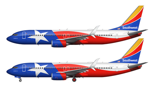 Southwest Airlines Boeing 737-8H4 Illustration (Lone Star One Livery)