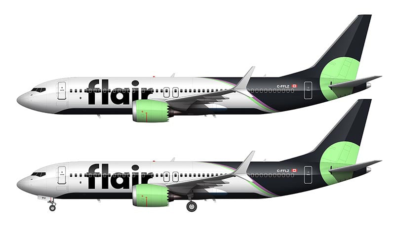 Flair Airlines Boeing 737 MAX 8 Illustration