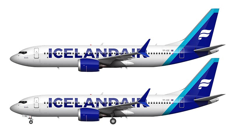 Icelandair Boeing 737-8 MAX Illustration (Blue Livery)