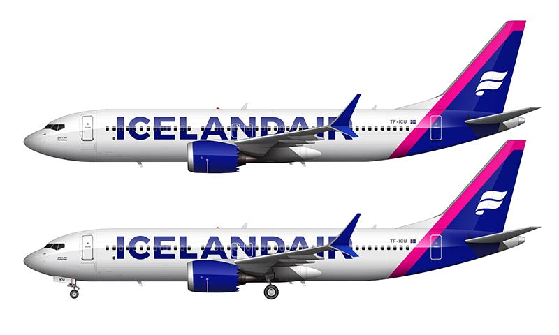 Icelandair Boeing 737-8 MAX Illustration (Magenta Livery)