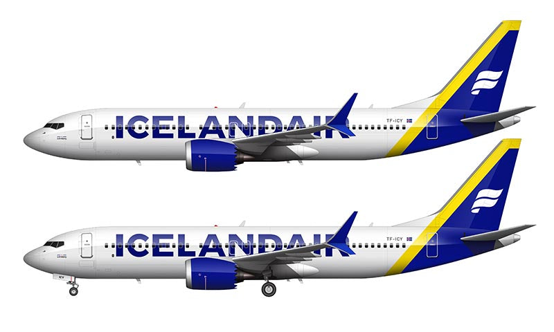 Icelandair Boeing 737-8 MAX Illustration (Yellow Livery)