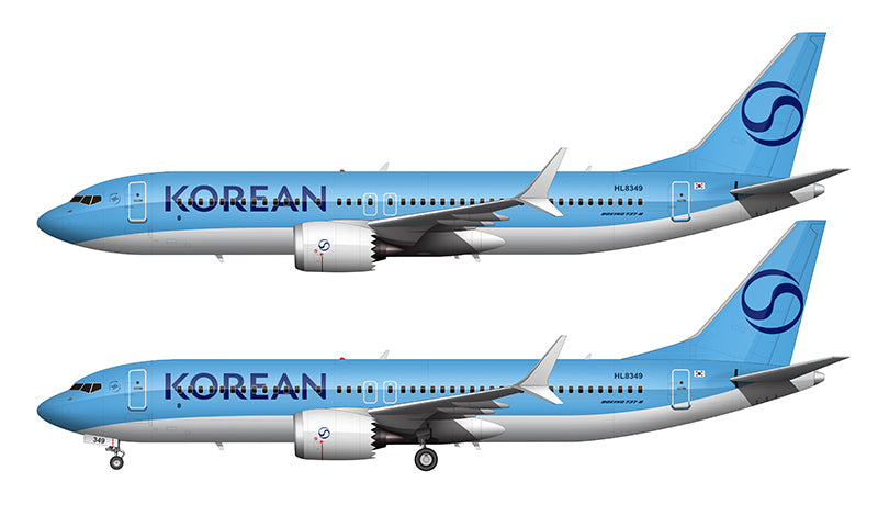 Korean Air Boeing 737-8 MAX Illustration (2025 Livery)