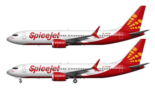 SpiceJet Boeing 737-8 MAX Illustration