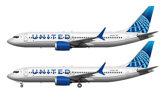 United Airlines 737-8 MAX Illustration