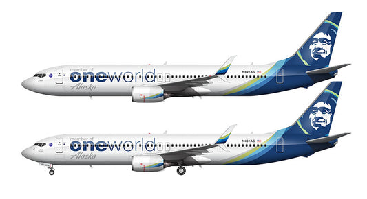 Alaska Airlines 737-990ER Illustration (Oneworld Livery)