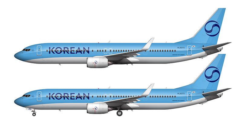Korean Air Boeing 737-9B5/ER Illustration (2025 Livery)