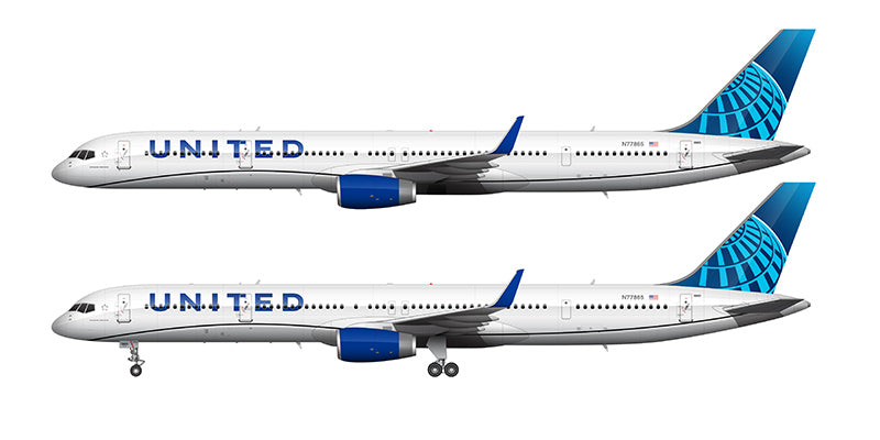United Airlines Boeing 757-33N Illustration (2019 Livery)