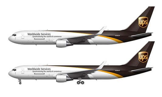 United Parcel Service (UPS) Boeing 767-34AF/ER Illustration (Winglets - 2003 Livery)