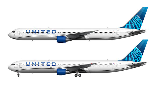 United Airlines Boeing 767-424/ER Illustration (2019 Livery)