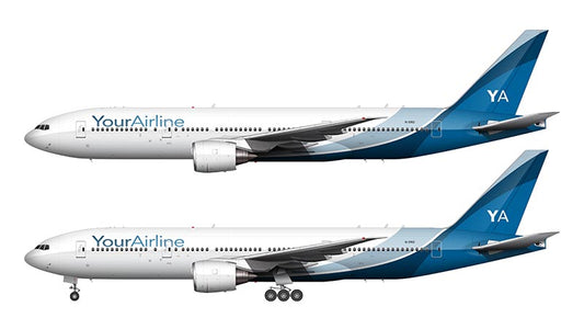 Boeing 777-200  with Generic Blue Wave Livery Illustration
