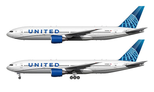 United Airlines Boeing 777-224/ER Illustration (2019 Livery)