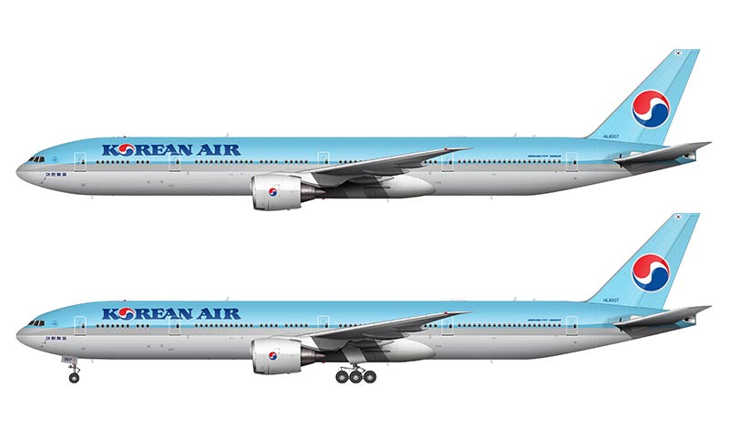 Korean Air Boeing 777-3B5ER Illustration