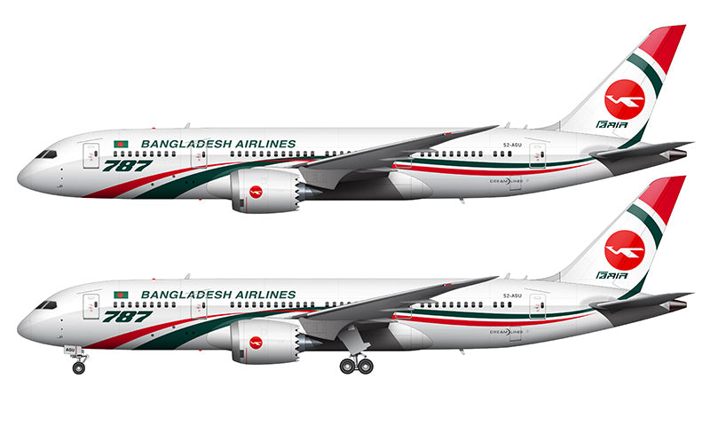 Biman Bangladesh Airlines Boeing 787-8 Illustration