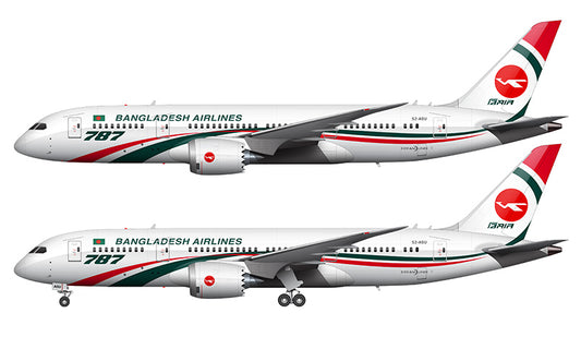 Biman Bangladesh Airlines Boeing 787-8 Illustration