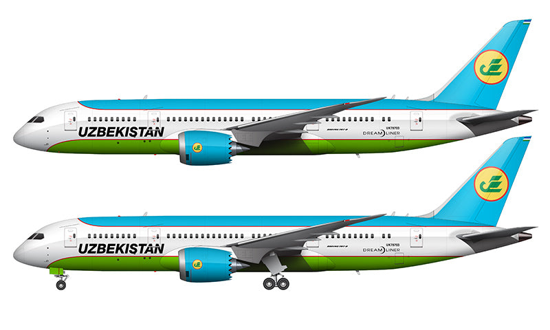 Uzbekistan Airways Boeing 787-8 Illustration