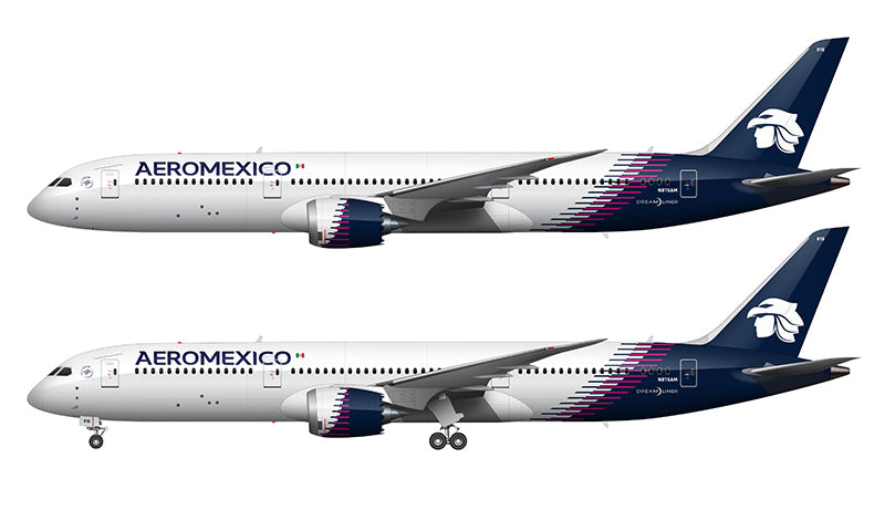 AeroMexico Boeing 787-9 Illustration (2024 Livery)