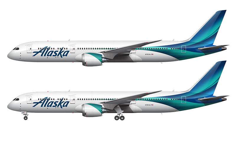 Alaska Airlines Boeing 787-9 Illustration
