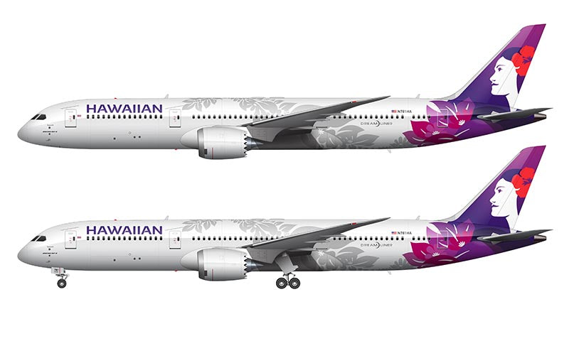 Hawaiian Airlines Boeing 787-9 Illustration