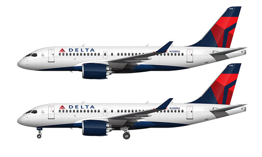 Delta Air Lines Airbus A220-100 Illustration