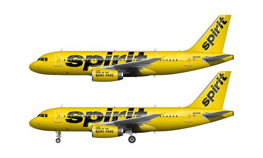 Spirit Airlines Airbus A319 Illustration (2014 Livery)