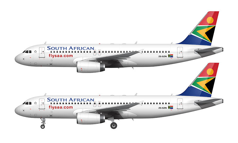 South African Airways Airbus A320-232 Illustration