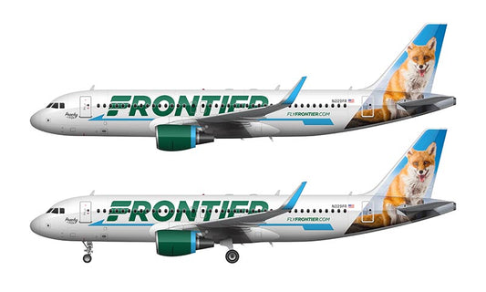 Frontier Airlines Airbus A320-214 Illustration (Peachy The Fox Livery)