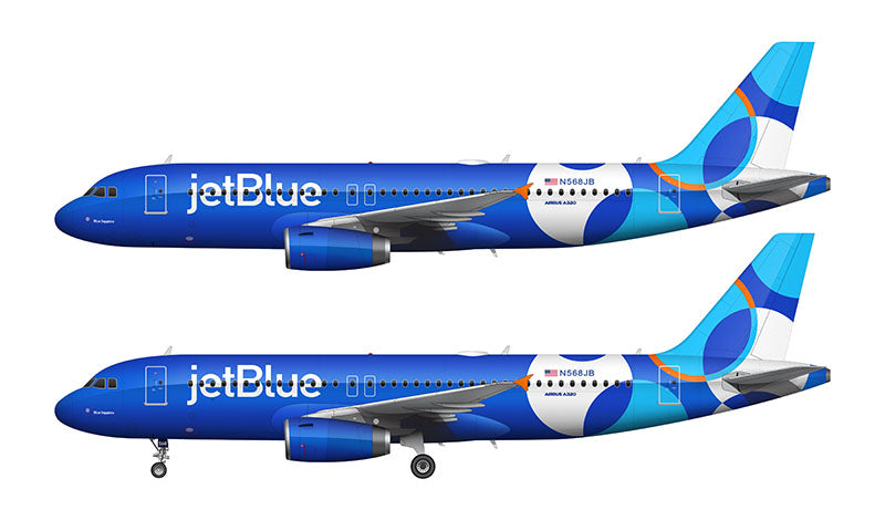 JetBlue Airways Airbus A320-232 Illustration (2023 Spotlight Livery)