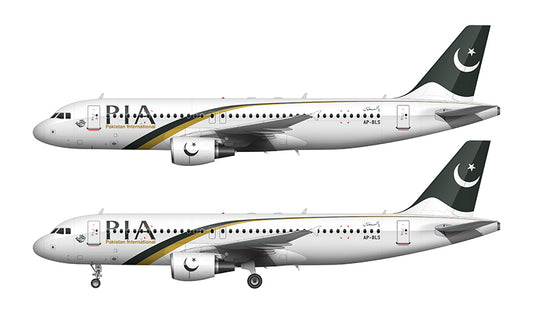 Pakistan International Airlines Airbus A320-214 Illustration (2010 Livery)